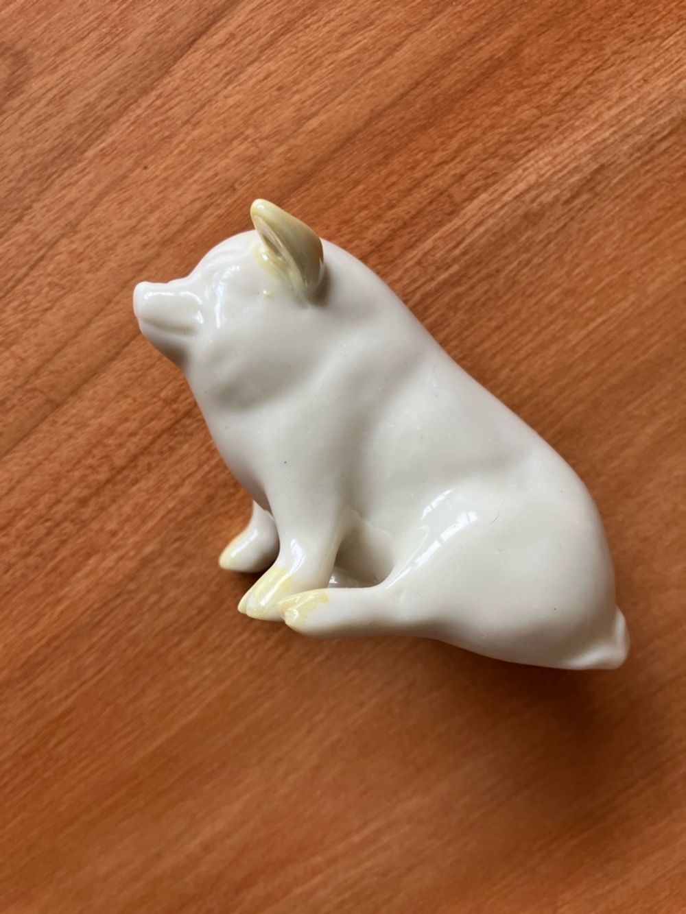 Vintage Belleek Porcelain Pig Figurine 6th Mark